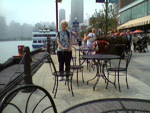 Photo-0006 Bonnie with hazy Chicago skyline in background.